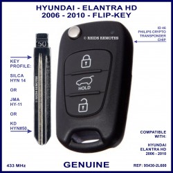Hyundai Elantra HD 2006 - 2010 3 button flip key OEM 93530-2L600