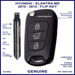 Hyundai Elantra MD 2010 - 2015 3 button flip key OEM 93530-3X100