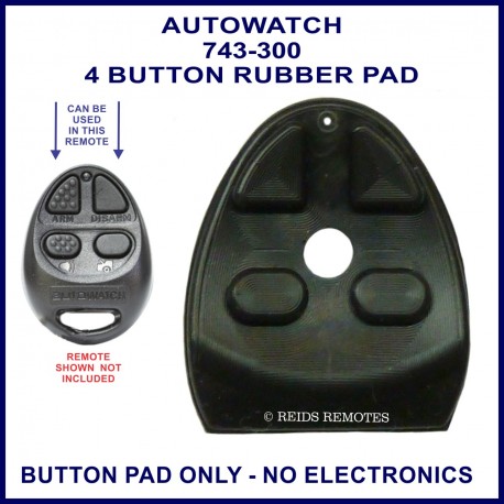 Auto Watch 743-300 4 button car alarm remote replacement button pad only