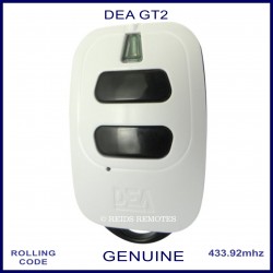 DEA GT2 white gate remote control with 2 black buttons