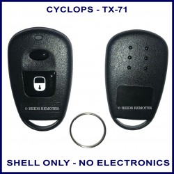 Cyclops TX-71 2 black button black car alarm remote replacement shell only