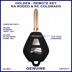 Holden RA Rodeo & RC Colorado 2 button genuine fixed blade remote key