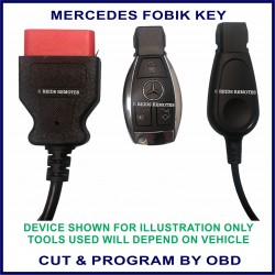 Mercedes replacement car key cutting & programming via OBD or IR