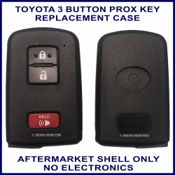 Toyota 3 button black proximity key shell replacement