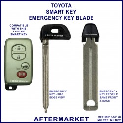 Toyota smart key double sided emergency key blade