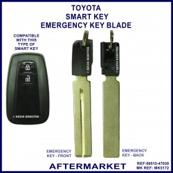 Toyota Camry C-HR, Landcruiser  & Prado smart key emergency key blade