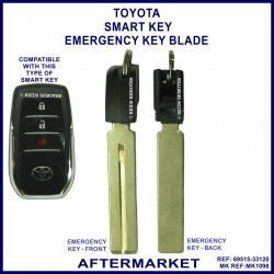 Toyota smart proximity key 69515-33120 compatible emergency key blade