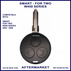 Smart Fortwo W450 compatible 3 button remote car key