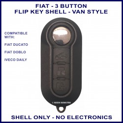 Fiat Doblo or Ducato 3 button flip key replacement casing