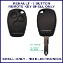 Renault NE73 3 small round button remote key case