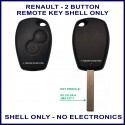 Renault VA6 or CIT-1 2 small round button remote key case