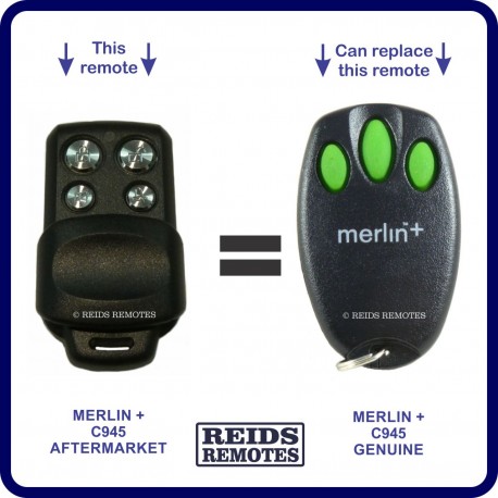 Photo shows a comparrison of the size of the genuine & aftermarket remotes