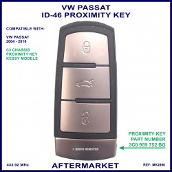 VW Passat proximity smart key ID46 PCF7936 type