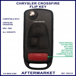 Chrysler Crossfire ZH 2003 - 2008 models replacement remote flip key