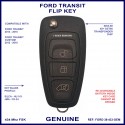 Ford Transit Custom genuine OEM 3 button sealed super flip key