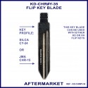 Chrysler Dodge & Jeep compatible Silca CY24 or JMA CHR-15 flip key blade