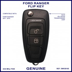 Ford Ranger 2 Button ID63 Genuine Flip Key Pre-2015