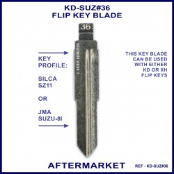 Suzuki Silca SZ11 or JMA SUZU-8I compatible aftermarket flip key blades
