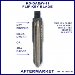 Daewoo & Holden Silca DWO4R or JMA DAE-3D compatible aftermarket flip key blades