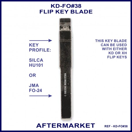 Ford Landrover & Jaguar compatible JMA FO-24 or Silca HU101 flip key blade