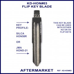 Honda compatible JMA HOND-21 & Silca HON58R aftermarket flip key blade