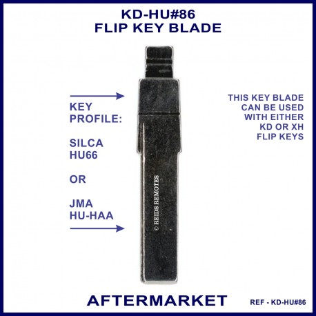 VW Audi Skoda compatible JMA HU-HAA & Silca HU66 aftermarket flip key blade