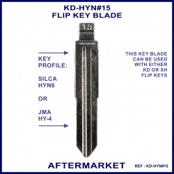 Hyundai & Kia compatible JMA HY-4 or Silca HYN6 aftermarket flip key blade