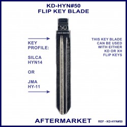 Hyundai & Kia compatible JMA HY-11 or Silca HYN14 aftermarket flip key blade