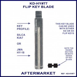 Hyundai & Kia compatible JMA HY-18 & Silca KIA7 aftermarket flip key blade
