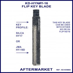 Hyundai & Kia compatible JMA HY-19D & Silca HY17 aftermarket flip key blade
