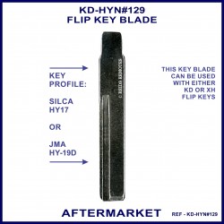 Kia & Hyundai compatible JMA HY-19D & Silca HY17 aftermarket flip key blade