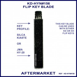 Hyundai & Kia compatible Silca KIA9TE & JMA HY-20 aftermarket flip key blade marked 156