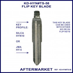 Hyundai compatible Silca HYN10 & JMA HY-5 aftermarket flip key blade