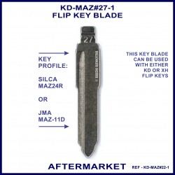 Mazda compatible JMA MAZ-11D & Silca MAZ24R aftermarket flip key blade