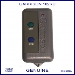 Garrison 102RD 303.9 MHz grey remote - CH1 green & CH2 blue button