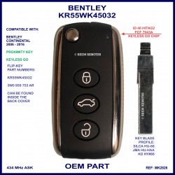 Bentley Continental 3 button OEM proximity flip key
