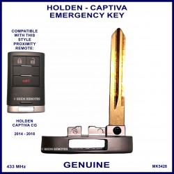 Holden Captiva CG series 2014 - 2018 95384227 emergency key blade