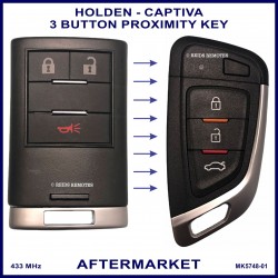 Holden Captiva CG series 3 button aftermarket smart key remote 95137227