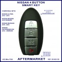Nissan Maxima, Murano & Pathfinder 4 button smart key aftermarket S180144018