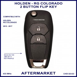 Holden Colorado RG series 2012 onward compatible 2 button flip key