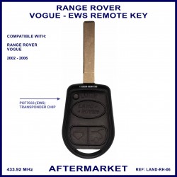 Range Rover Vogue L322 3 button remote key for EWS systems