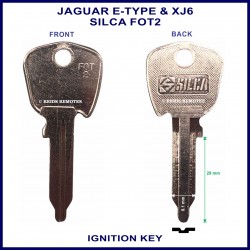 Jaguar E-Type & XJ6 & VW compatible Silca FOT2 or DL KL2 metal ignition key