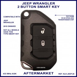 Jeep Wrangler 2018-2021 2 button keyless go flip key