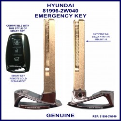 Hyundai Santa Fe DM 81996-2W040 emergency key blade for smart remote proximity key HY19