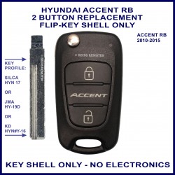 Hyundai Accent RB 2010-2015 2 button flip key replacement case
