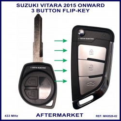 Suzuki Vitara LY 2015 onward 2 button remote key alternative flip key
