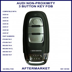 Audi A4 A5 A6 A7 Q5 Q7 S4 S5 non-proximity 3 button 8T0959754C key fob