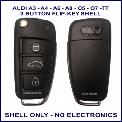 Audi A3 A4 A5 A6 A7 A8 Q5 Q7 RS4 S4 S5 TT 3 button replacement flip key shell
