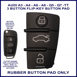 Audi A3 A4 A5 A6 A7 A8 Q5 Q7 RS4 S4 S5 TT 3 button flip key replacement rubber button pad