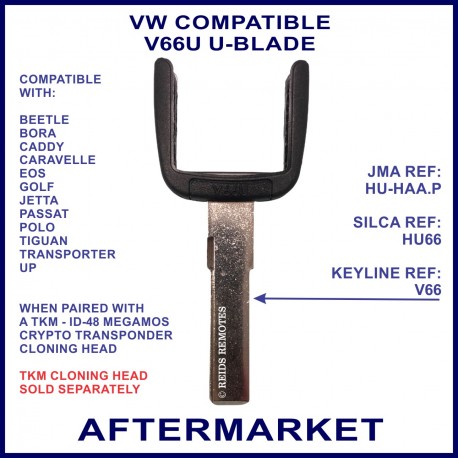 VW Beetle Bora Caddy EOS Golf Jetta Passat Polo Transporter V66U Keyline HU66 u-blade